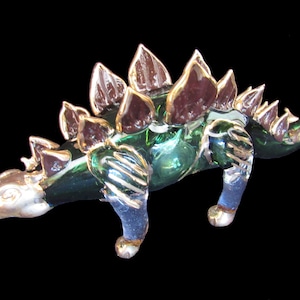 Hand blown glass dinosaur &quot;Stegosaurus&quot;  pipe.