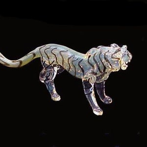 Hand blown glass tiger pipe.