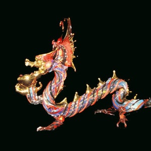 Hand blown glass queen dragon pipe.