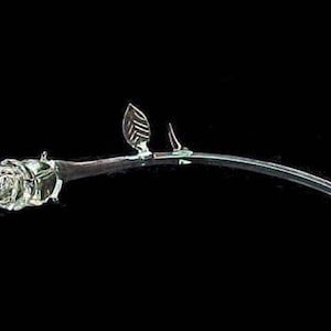 Hand blown glass long stem rose