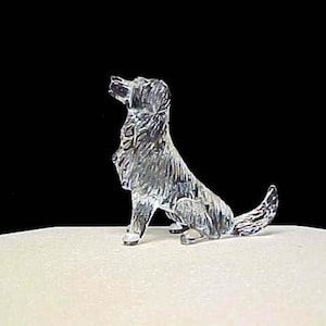 Hand blown glass golden retriever.