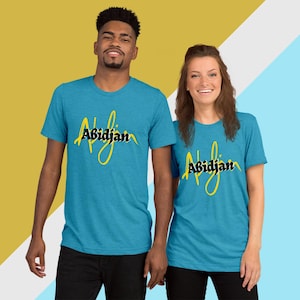 Abidjan, Cote d&#39;ivoire Short Sleeve Unisex T-shirt Design By BRYK.