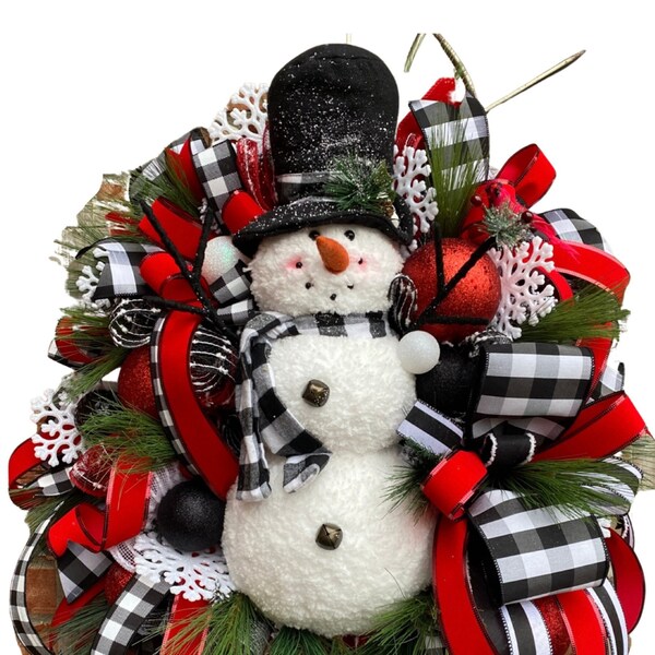 Snowman Face Wreath - Etsy