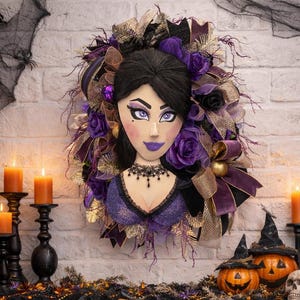 Glam Halloween, Happy Herd, Gothic Halloween, Halloween Wreath, Vampire Wreath, Halloween Door Decor, Wreath for Halloween, XXL Halloween image 1