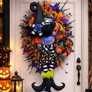 Halloween Wreath, Whimsical Halloween, Front Door Wreath, Holiday Decor, Witch Wreath, Halloween Swag, Front Door Decor, XXL Holiday Wreath