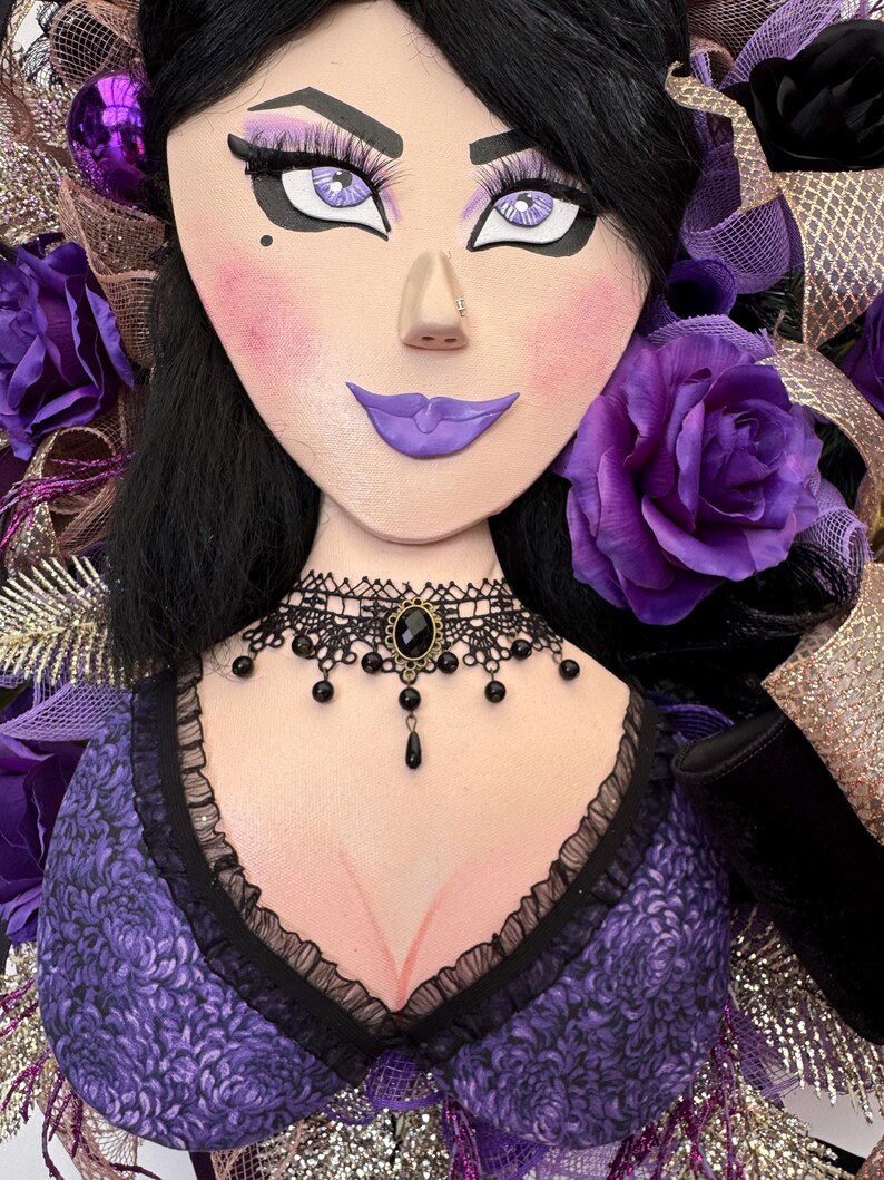 Glam Halloween, Happy Herd, Gothic Halloween, Halloween Wreath, Vampire Wreath, Halloween Door Decor, Wreath for Halloween, XXL Halloween image 6