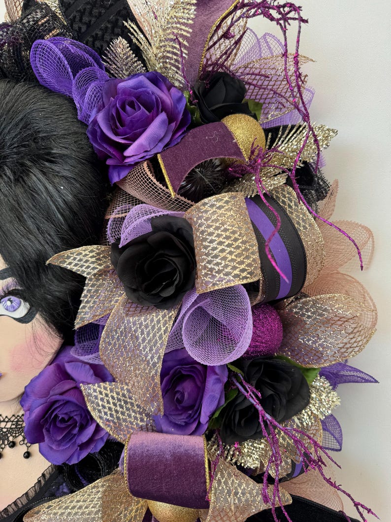 Glam Halloween, Happy Herd, Gothic Halloween, Halloween Wreath, Vampire Wreath, Halloween Door Decor, Wreath for Halloween, XXL Halloween image 8