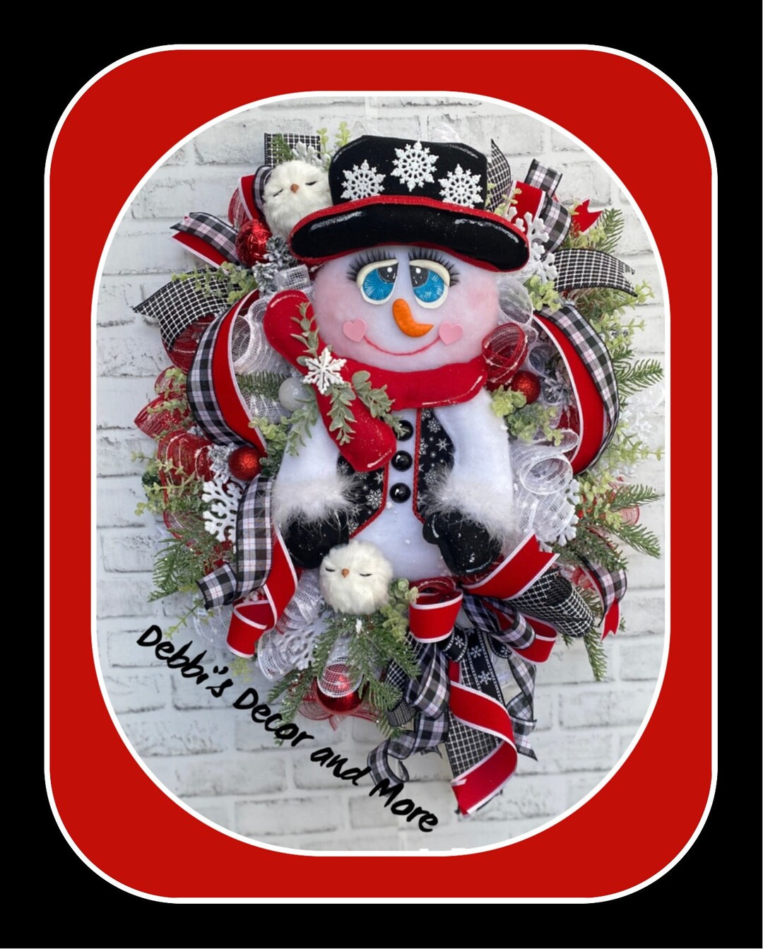 Snowman Wreath, Winter Wreath, Christmas Snowman, Snowman Decor, Winter