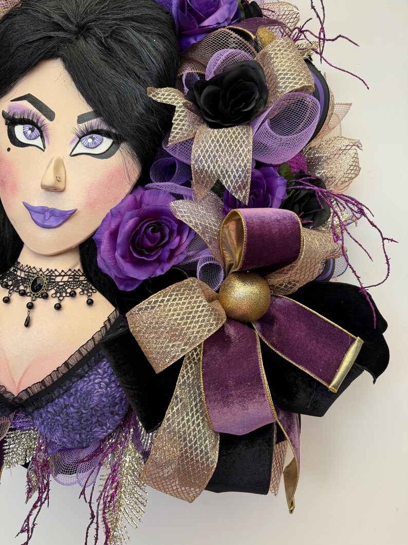 Glam Halloween, Happy Herd, Gothic Halloween, Halloween Wreath, Vampire Wreath, Halloween Door Decor, Wreath for Halloween, XXL Halloween image 9