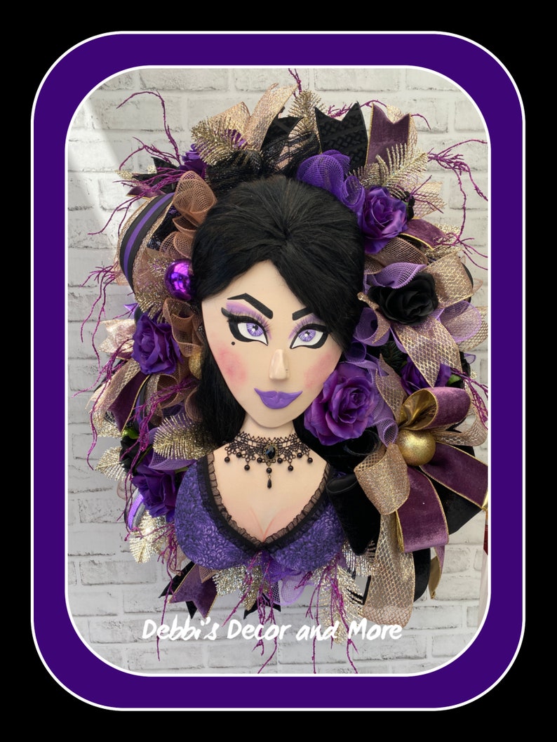 Glam Halloween, Happy Herd, Gothic Halloween, Halloween Wreath, Vampire Wreath, Halloween Door Decor, Wreath for Halloween, XXL Halloween image 4
