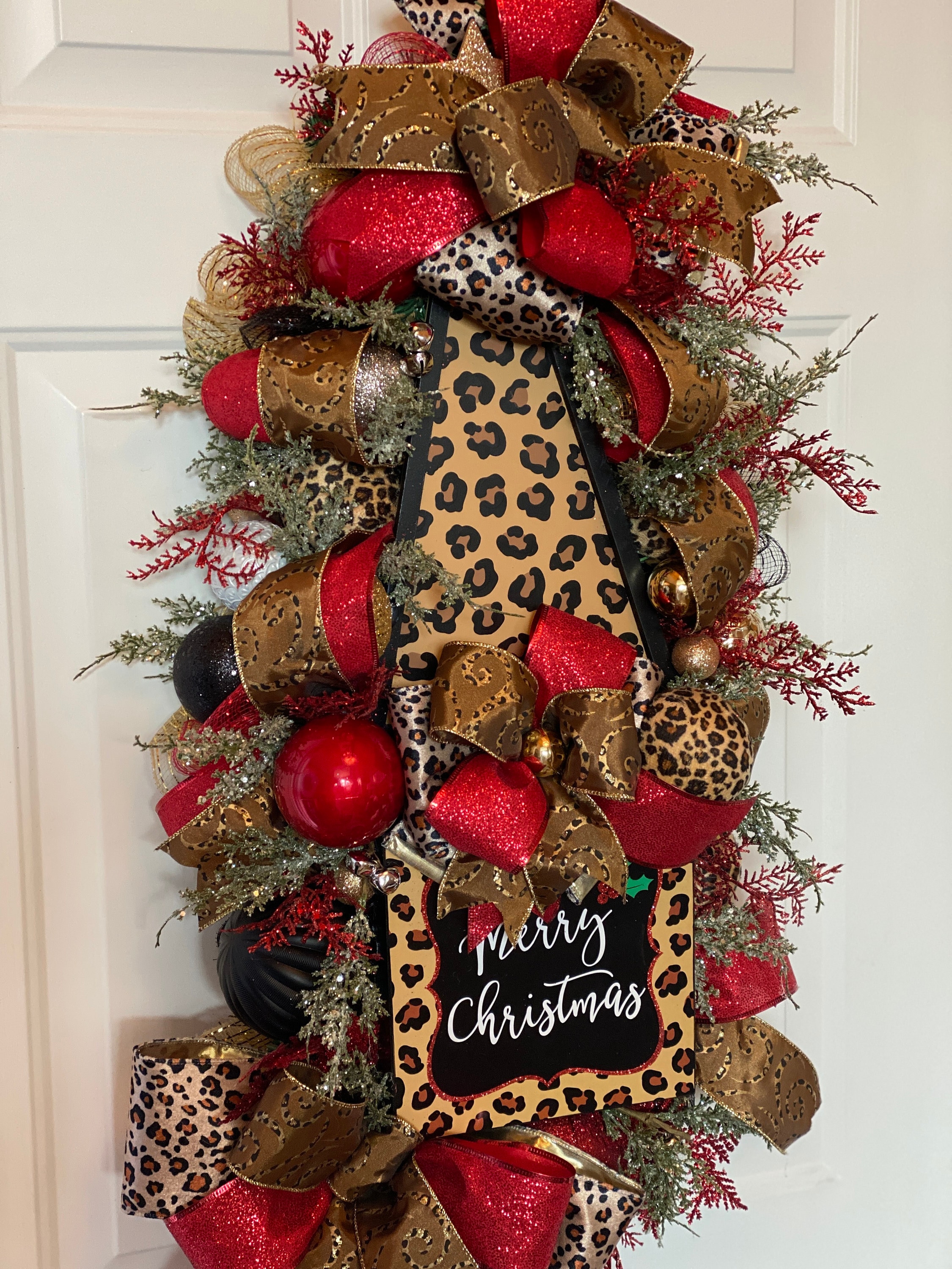 Leopard Christmas Animal Print Wreath Leopard Decorations - Etsy UK