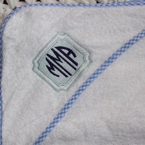 Monogram Hooded Bath Towel... Embroidered Monogram... Baby Shower Gift