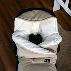 Babydecke für Babyschale / Autositzbezug / Schlafsack mit Kapuze für Babyschale - MINKY, VELVET