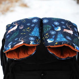 Waterproof pram/ stroller muff,  hand muff, hand warmer - Choose your fabric! - 2 GLOVES