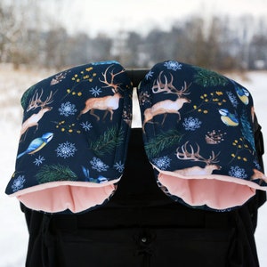 Waterproof pram/ stroller muff,  hand muff, hand warmer - Choose your fabric! - 2 GLOVES