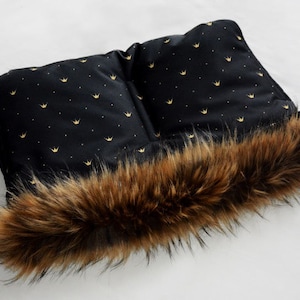 Waterproof pram/ stroller muff, gloves, hand muff, hand warmer with fur - Choose your fabric!