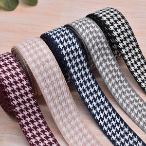 Set van 3 meter - pied-de-poulepatroon 25 mm polyester lintafwerking