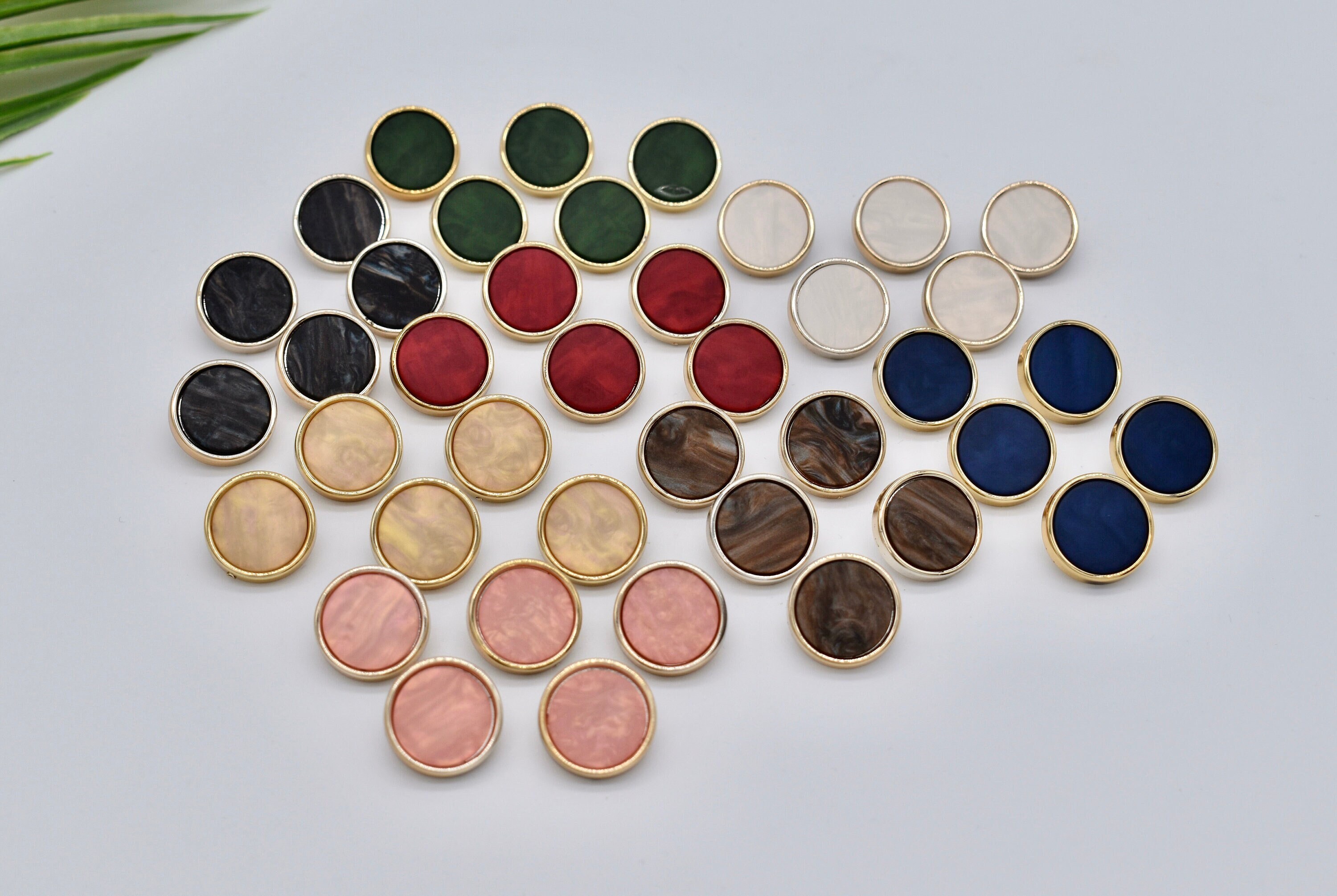 Set of 5 Gold Style Marble Effect Plastic Shank Buttons - Etsy