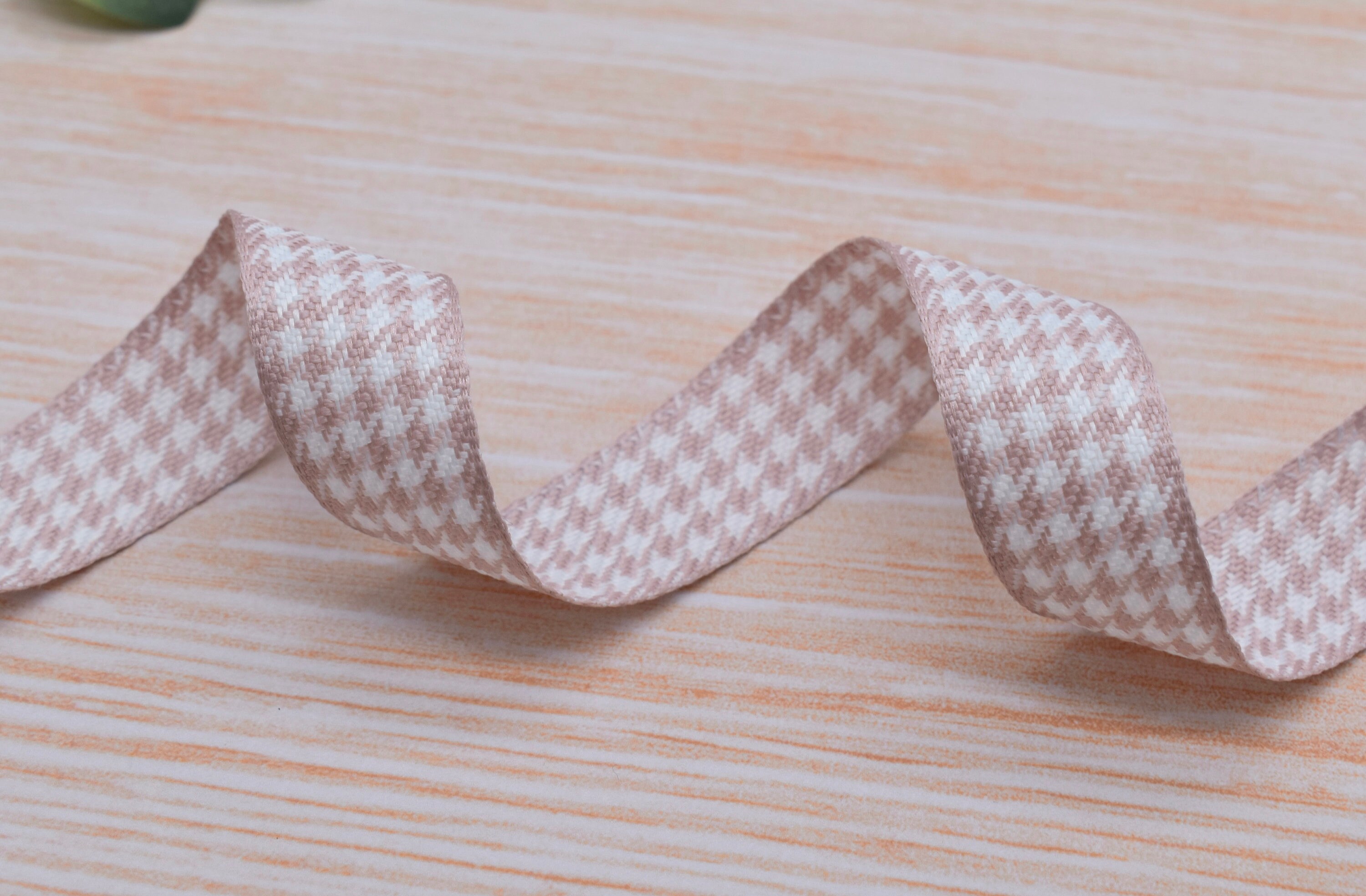 miiiNEW ERA®×Ameri HOUNDSTOOTH RIBBON Set of 3 Metres - Houndstooth Pattern 25mm Polyester Ribbon Trim