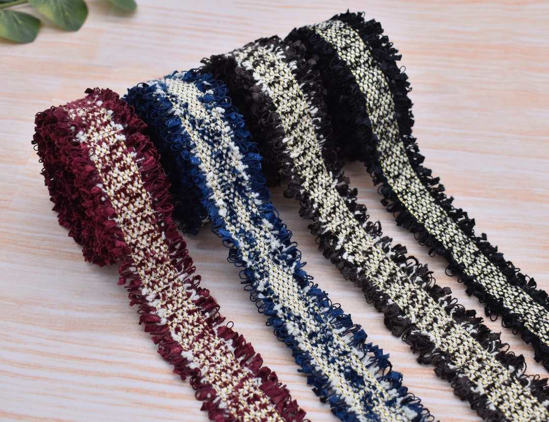 Frilly Ribbin Set of 3 Metres - Frilly Tweed Patterns 30mm Polyester Ribbon Trim - Etsy