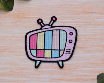 Colourful Embroidered Retro TV Patch