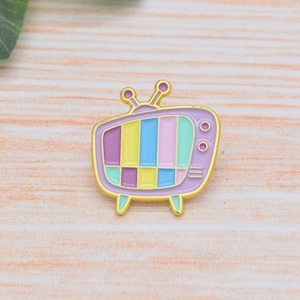 Colourful Retro TV Enamel Pin Badge