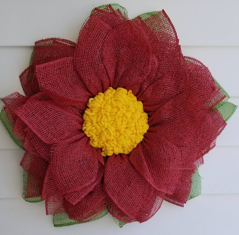 Flower wreath front door decor red flower curb appeal summer decoration fireplace mantle decoration housewarming gift farmhouse cranberry