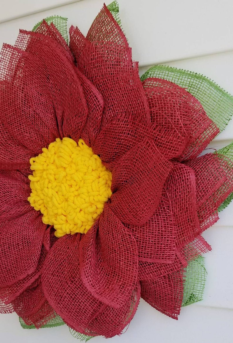 Flower wreath front door decor red flower curb appeal summer decoration fireplace mantle decoration housewarming gift farmhouse cranberry