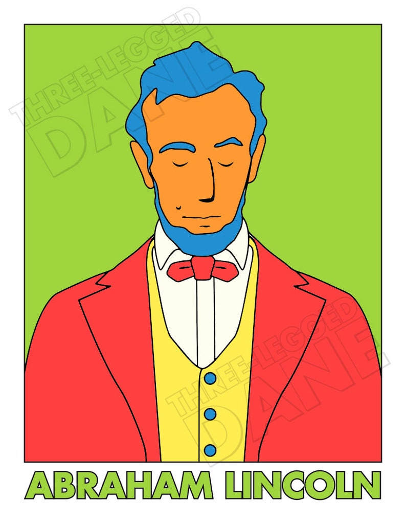 Coloring Page Abraham Lincoln Instant PDF Digital Download Minimalist