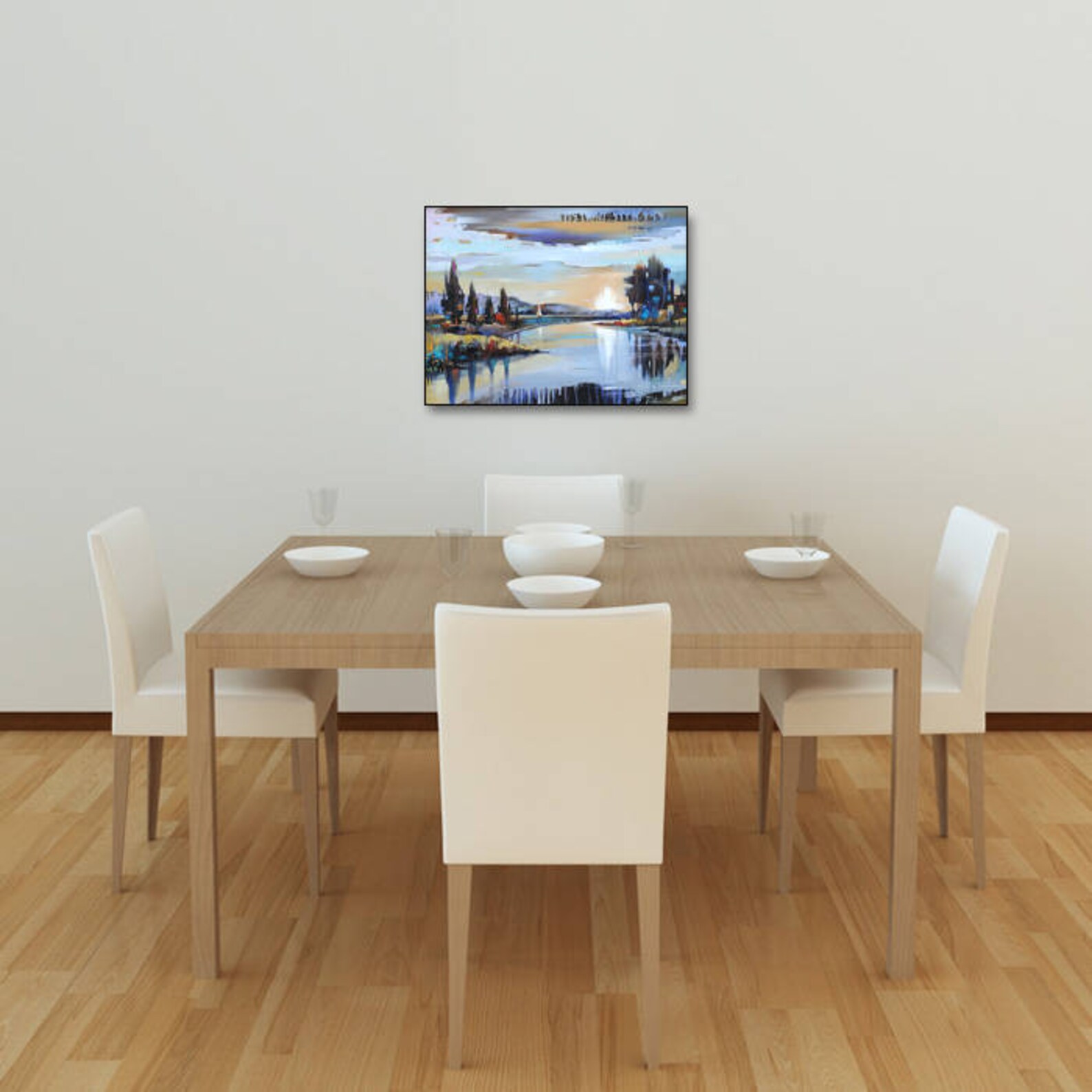 Modern Landscape Canvas Print BLUE PECONIC Abstract Etsy