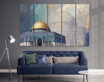 Canvas Print Islamic Wall Art Dome Of The Rock Framed