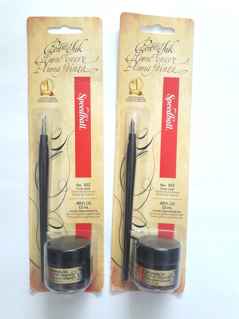 Two Speedball Pen and Ink Crow Quill Sets for Drawing Sketching and Calligraphy Cross Hatching Stippling Cartooning