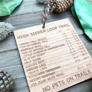 High Sierra Loop Trail Sign - Yosemite National Park - Ornament