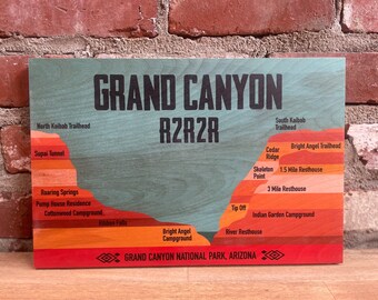 Grand Canyon R2R2R Wood Print