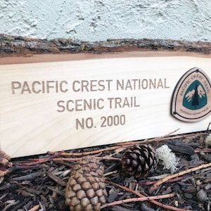 Pacific Crest Trail Live Edge Free Standing Sign
