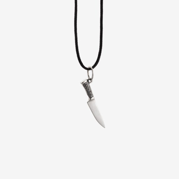 Chef S Knife Pendant Sterling Silver Miniature - Chef S Knife Pendant Necklace