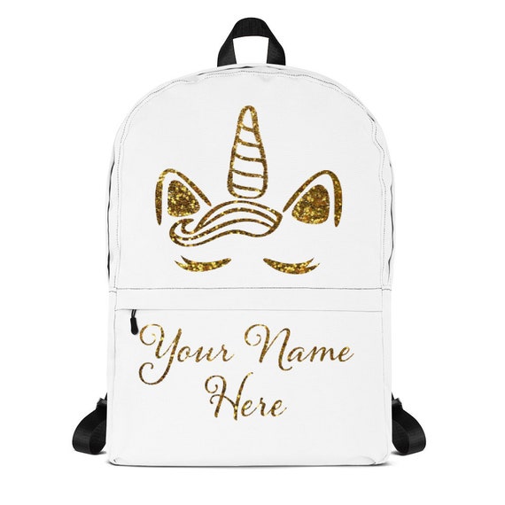 happy unicorn personalized backpack