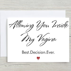 Funny Birthday Card For Husband, Naughty Love Card For Boyfriend, Sexy Anniversary Card For Him. Best Decision Ever