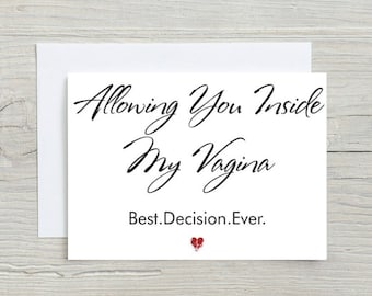Funny Birthday Card For Husband, Naughty Love Card For Boyfriend, Sexy Anniversary Card For Him. Best Decision Ever