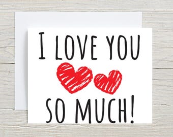 I Love You-kaart voor vriend, jubileumkaart voor vriendin, liefdesbriefjes voor haar