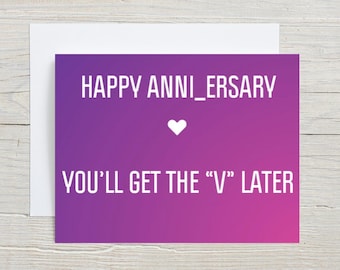 Naughty Anniversary Card For Husband, Funny Anniversary Card For Boyfriend, Dirty Anniversary Card