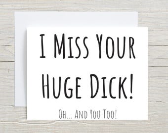 Funny I Miss You Card for Him, Naughty Long Distance Boyfriend Card