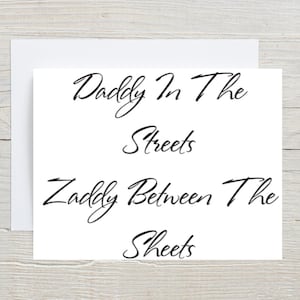 Naughty Birthday Card For Boyfriend, Sexy Anniversary Card For Husband, Dirty Card For Him, Funny Card. Zaddy Between The Sheets