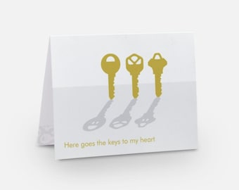 Love Card For Boyfriend, Valentines Day Card For Girlfriend, Anniversary Card For Him, I Love You Card For Her. Key To My Heart