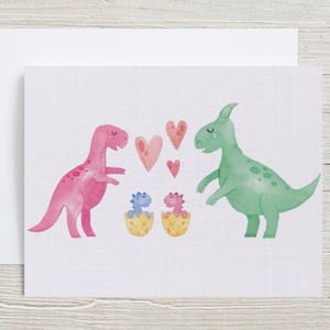 Carte future maman dinosaure, carte future maman jumelles, carte baby shower pour ami, carte future maman, jumeaux, nouvelle maman