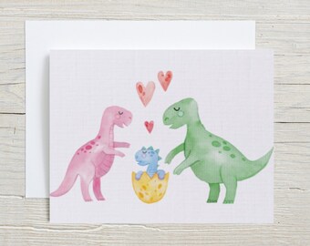 Dinosaur Baby Shower Card For Baby Boy, New Parents To Be Card, You're Expecting, Congrats On Baby Boy, Daddy To Be Card, Mommy To Be Card