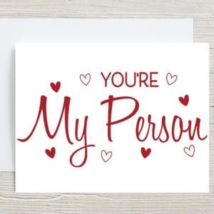 Tarjeta de aniversario para novio, tarjeta de cumpleaños para novia, tarjeta de "te amo" para esposo, tarjeta romántica para esposa. Eres mi persona