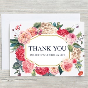 Carte de fête des mères drôle pour maman, carte de fête des mères de sa fille, carte de fête des mères heureuse de son fils. Merci d'avoir toléré ma merde