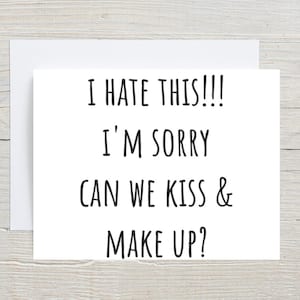I'm Sorry Card For Husband, Apology Card For Wife, Sorry Card For Boyfriend, Card For Girlfriend. Can We Kiss And Make Up