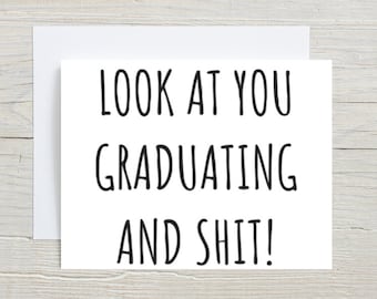Funny Graduation Card - High School - College Grad - Congratulations Card For Graduate - Congrats